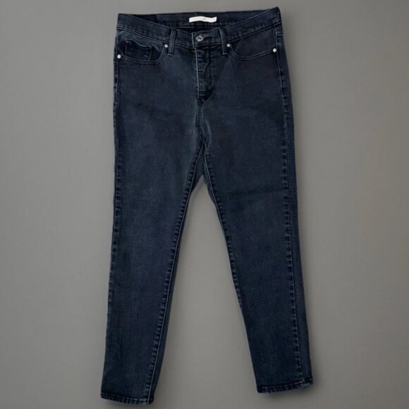 Levis 311 Jeans Womens 29 Black Shaping Skinny Stretch Denim Mid Rise Dark Wash - Picture 1 of 10